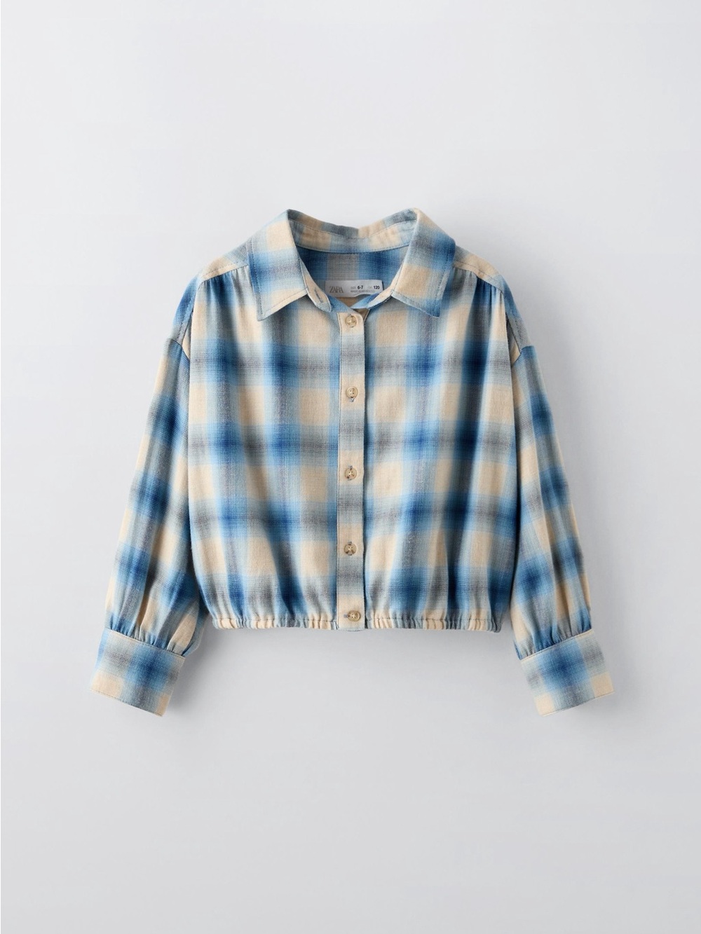 Zara Girls Plaid Button-Front Shirt, Size 13-14y